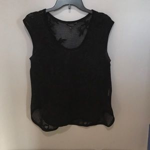 Banana Republic mesh top with floral details